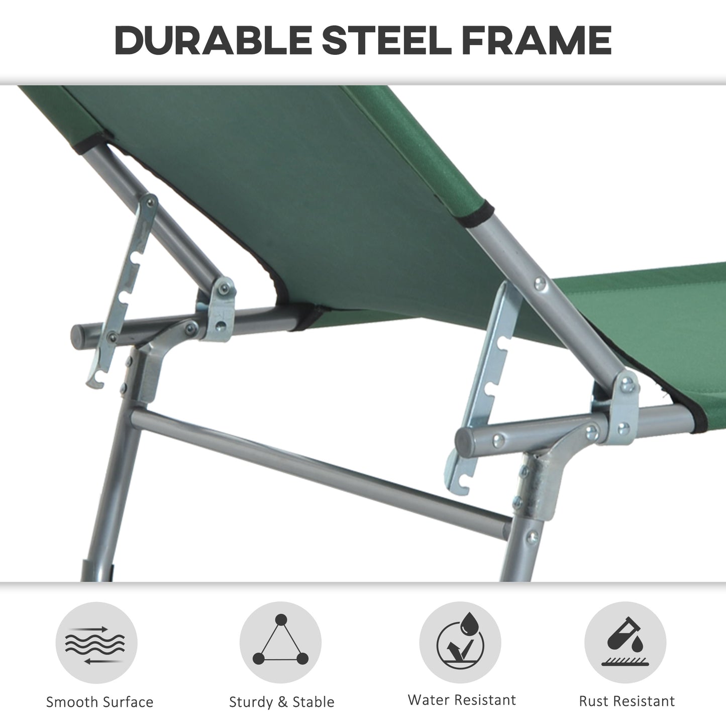 Reclining Sun Lounger Chair Folding Camping Bed