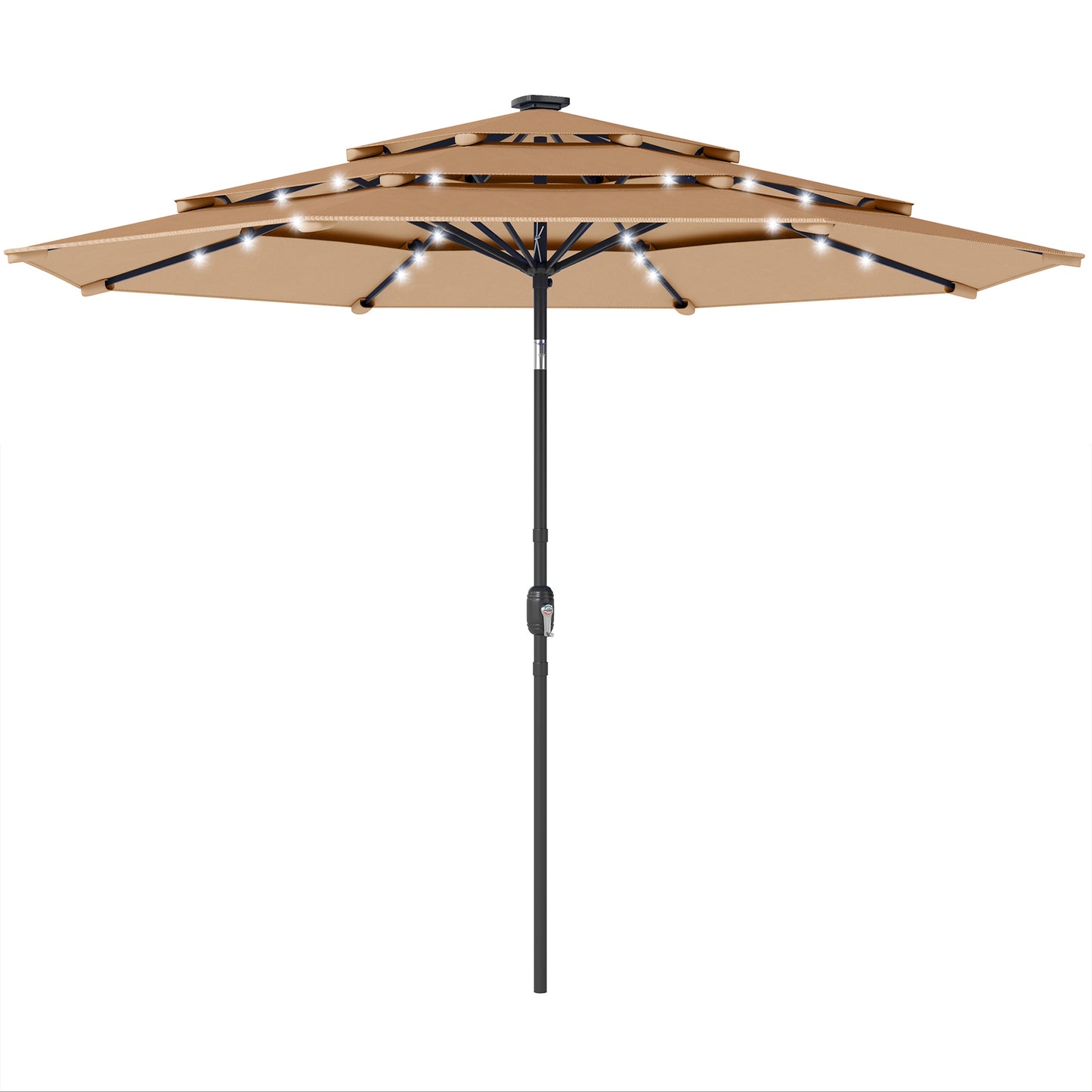 2.8 m Garden Parasol Umbrella with LED Solar Light, Parasol Cover