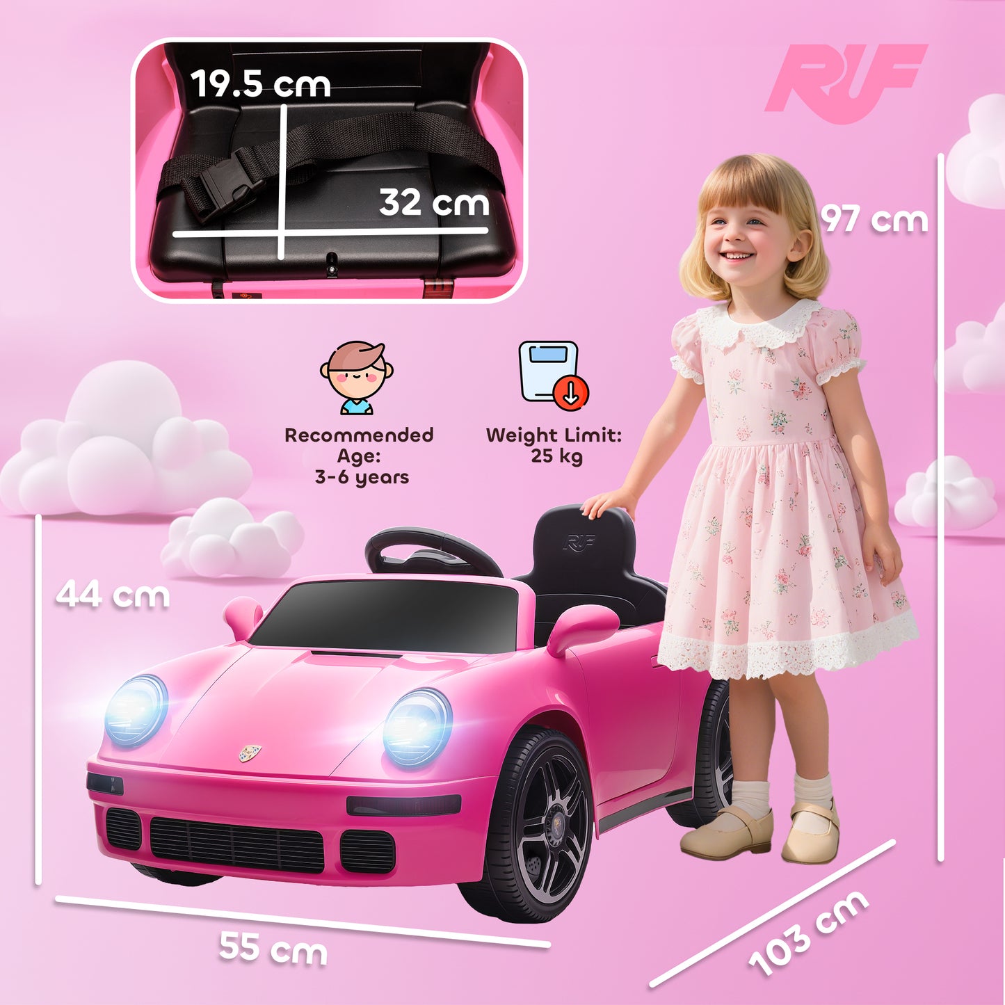Licensed RUF CTR 2017-Yellowbird Electric Car for Kids