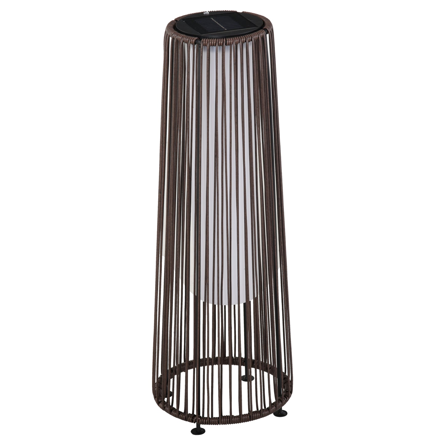 Patio Garden PE Rattan Solar Lights Woven Resin Wicker Lantern Auto