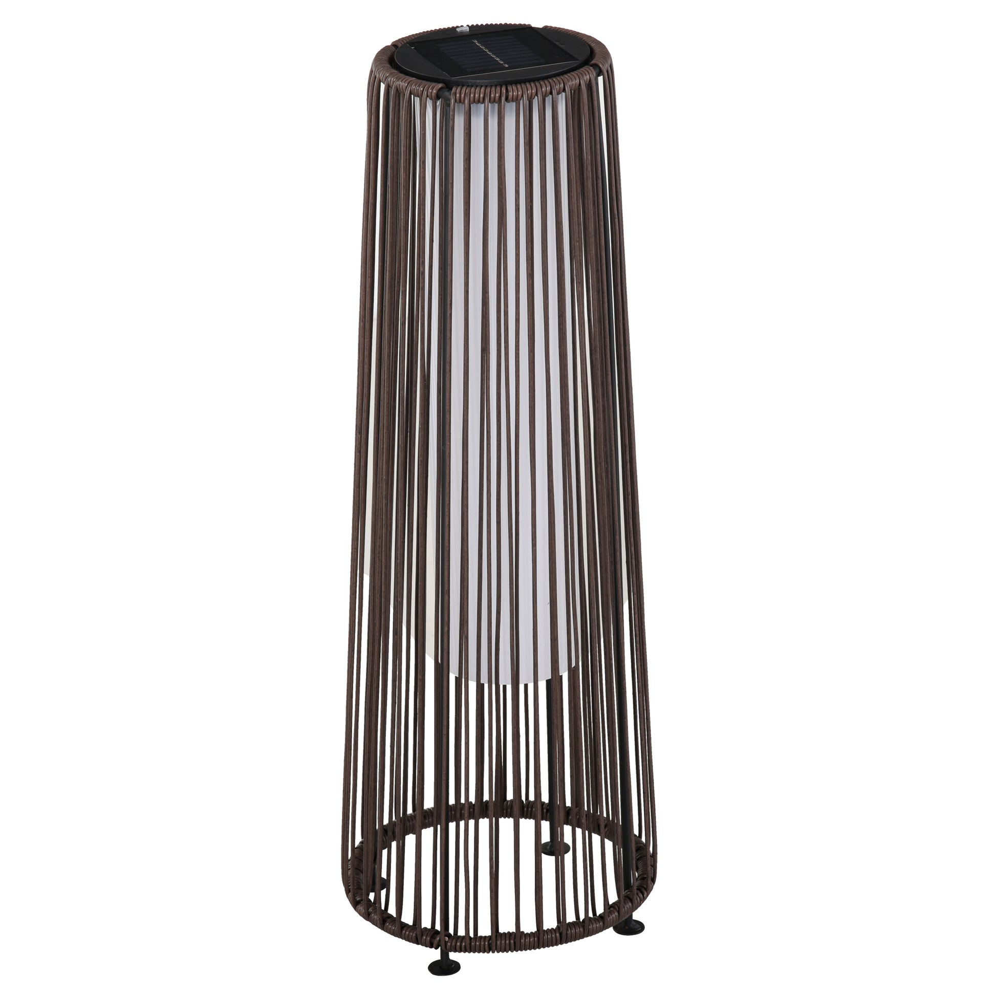 Patio Garden PE Rattan Solar Lights Woven Resin Wicker Lantern Auto