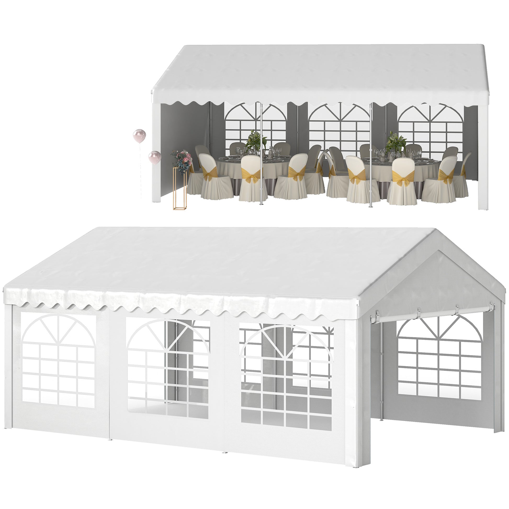 6m x 4m Heavy Duty Garden Gazebo for Parties, Wedding and Events