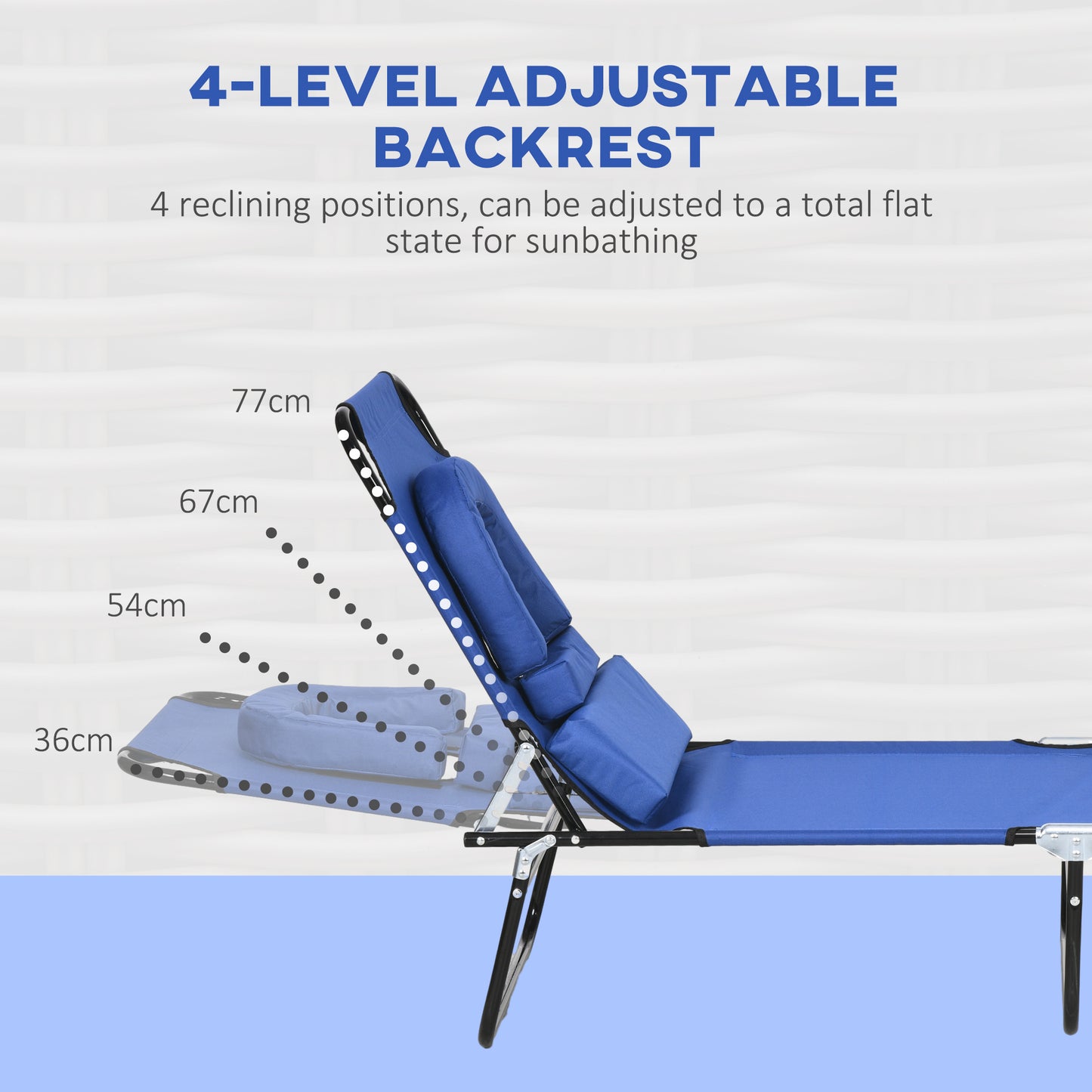 Folding Sun Loungers Set of 2 with Face Hole
