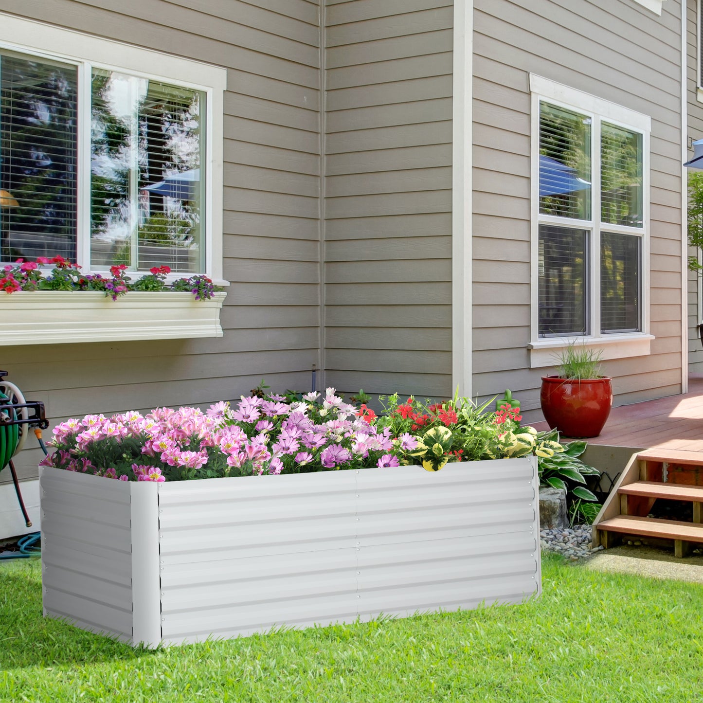 Raised Beds for Garden, Galvanised Steel Outdoor Planters
