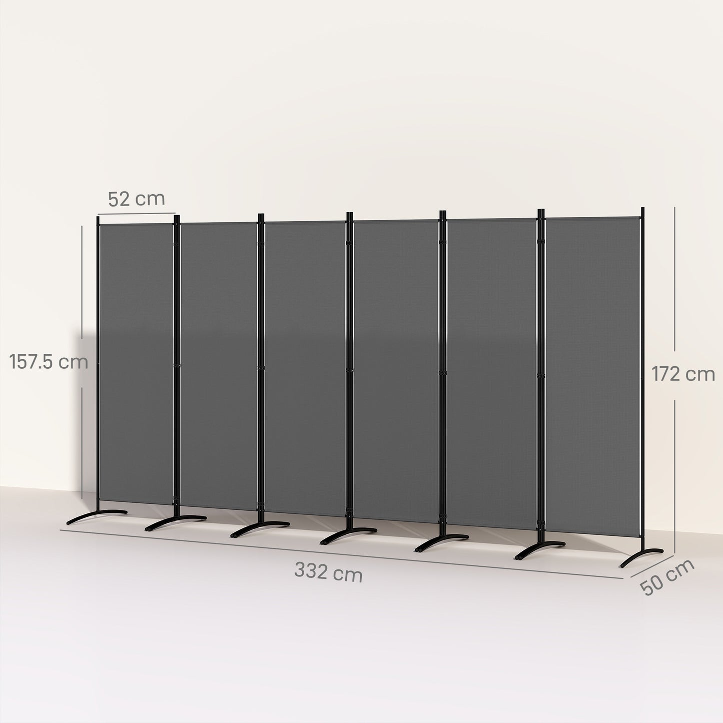 6 Panel Folding Room Divider Foldable Freestanding Garden Privacy
