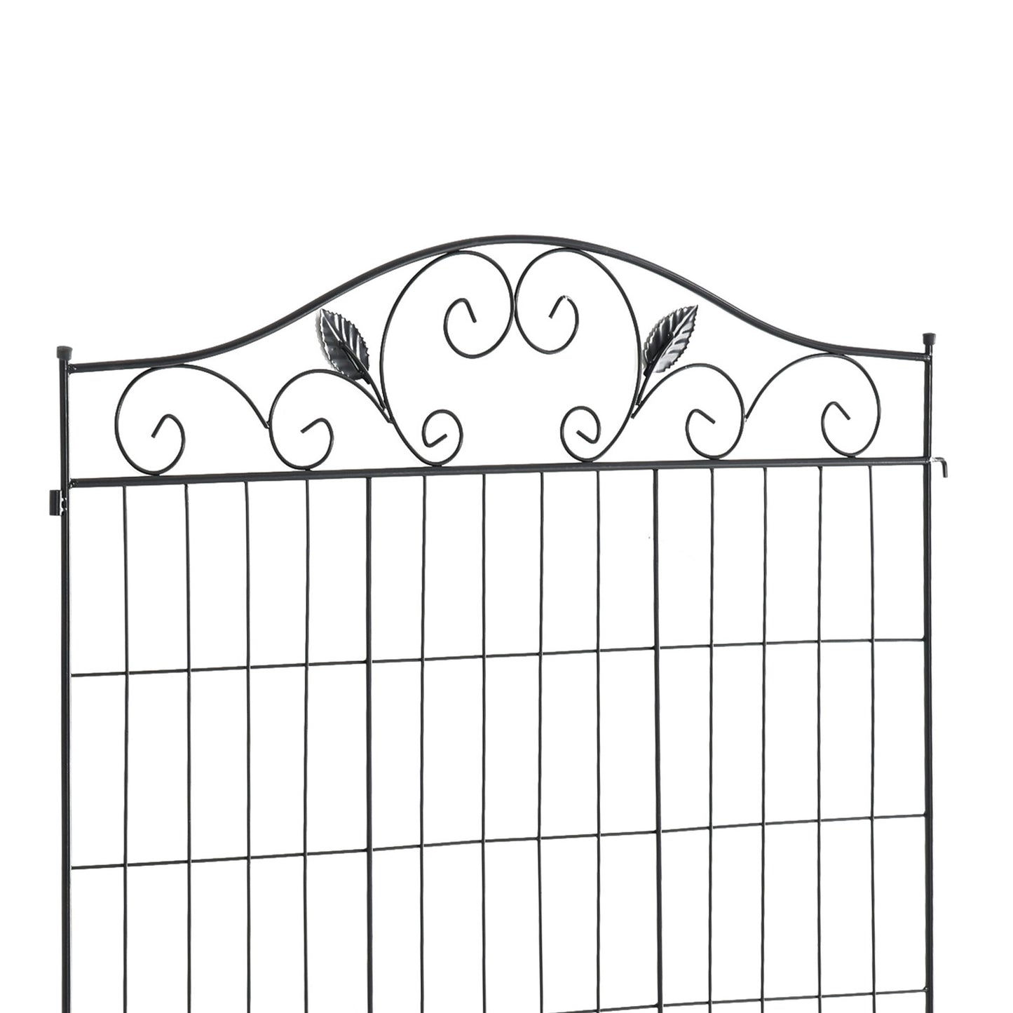 Set of 2 Decorative Garden Fence, 8 Panels Metal Picket Fence