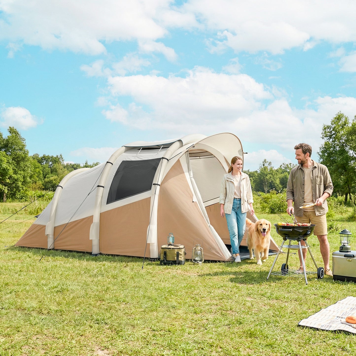 Inflatable Camping Tent w/ Air Pump