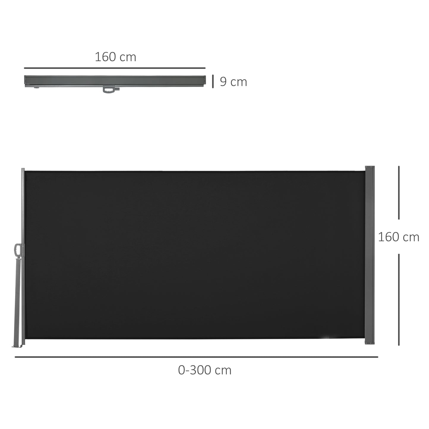 Retractable Sun Side Awning Screen Fence Patio Garden Wall Balcony (1)