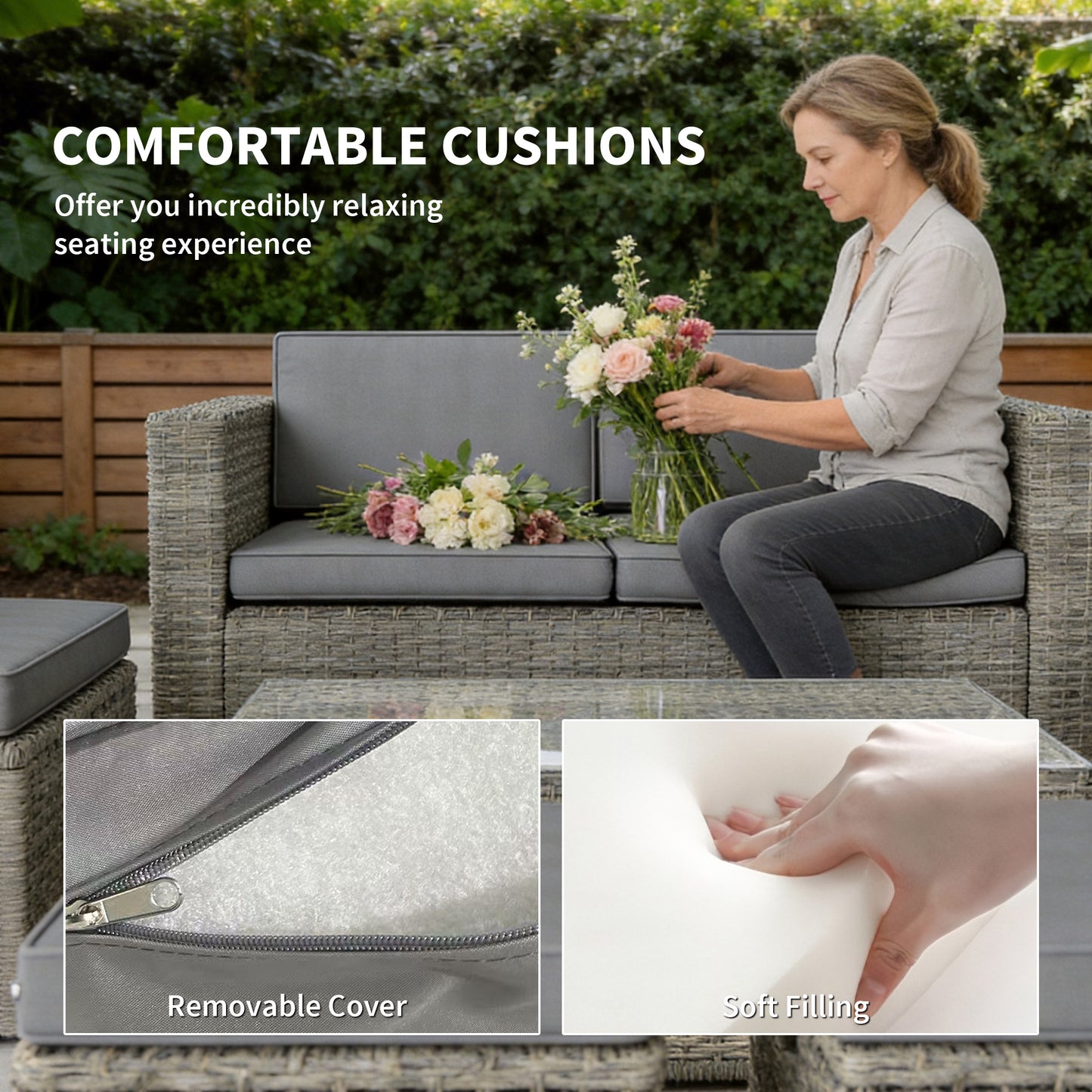 6 Piece Rattan Garden Furniture Set (2)