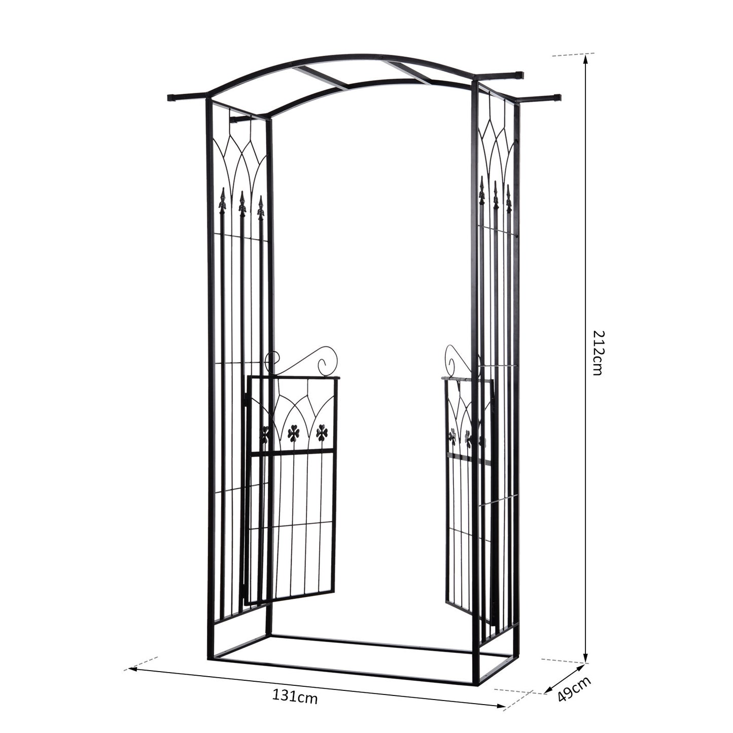 Garden Outdoor Entrance Arch with Door Outdoor Patio Decoration