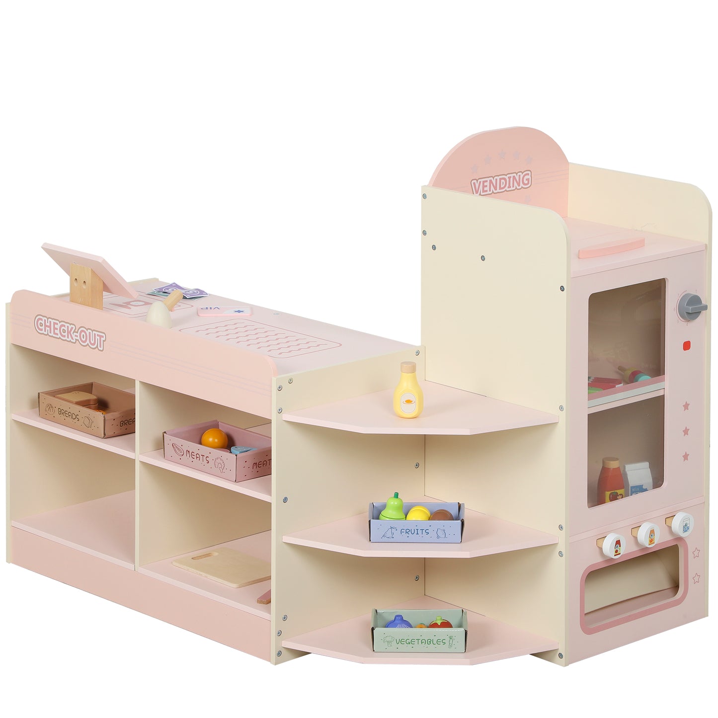 Kids Grocery Store, Children Supermarket Playset with Cash Register