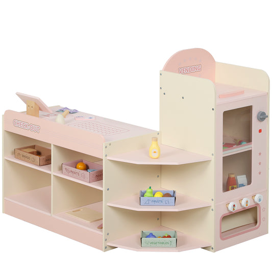 Kids Grocery Store, Children Supermarket Playset with Cash Register