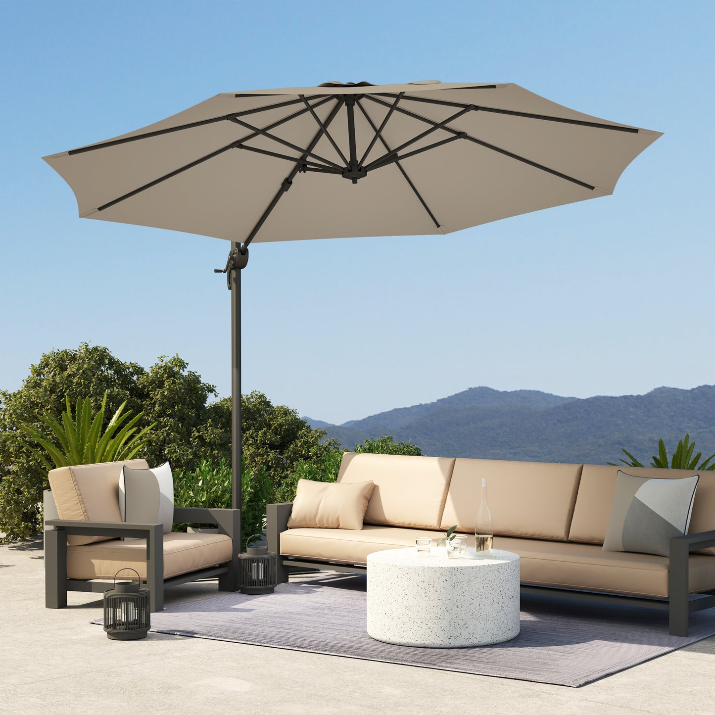 3 m Five-Angle Cantilever Parasol