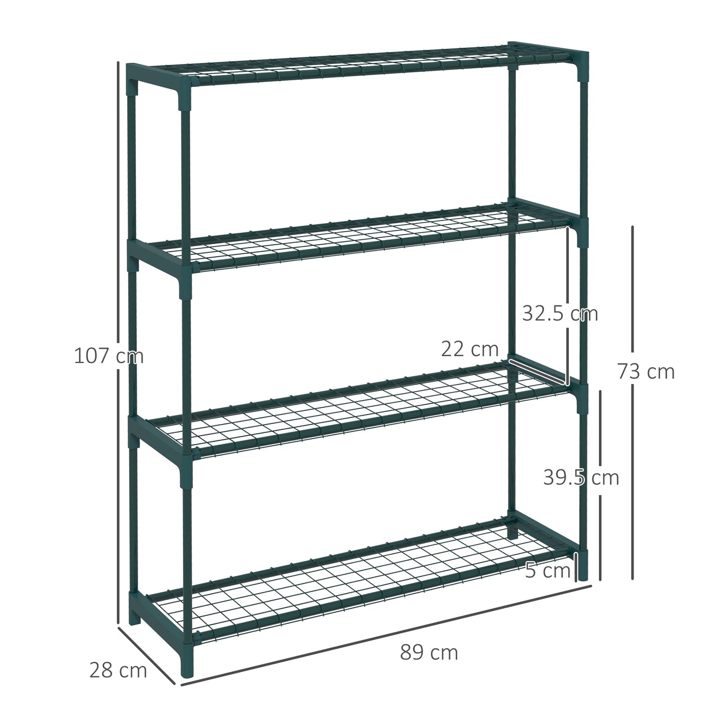 Modern Plant Stand, 4-Tier Planter Holder with Steel Frame