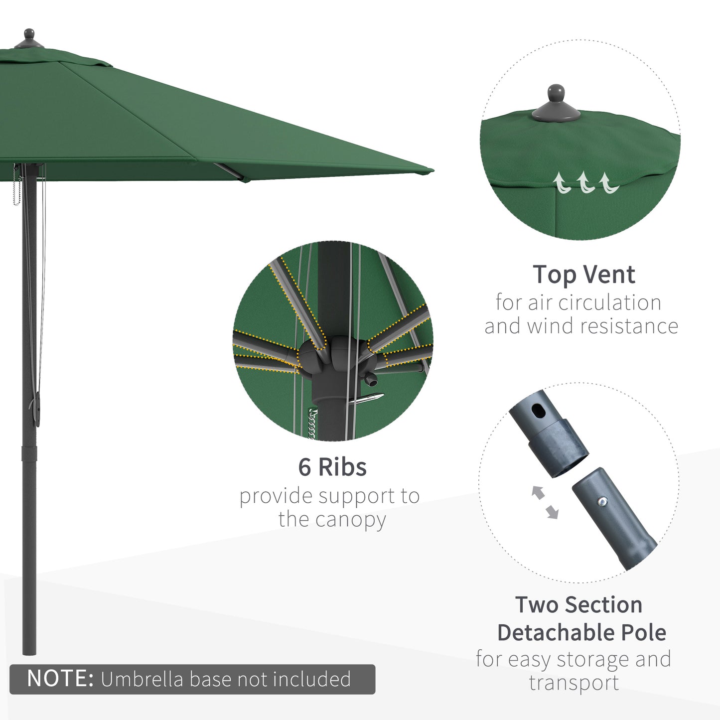 2.8m Garden Parasol Umbrella