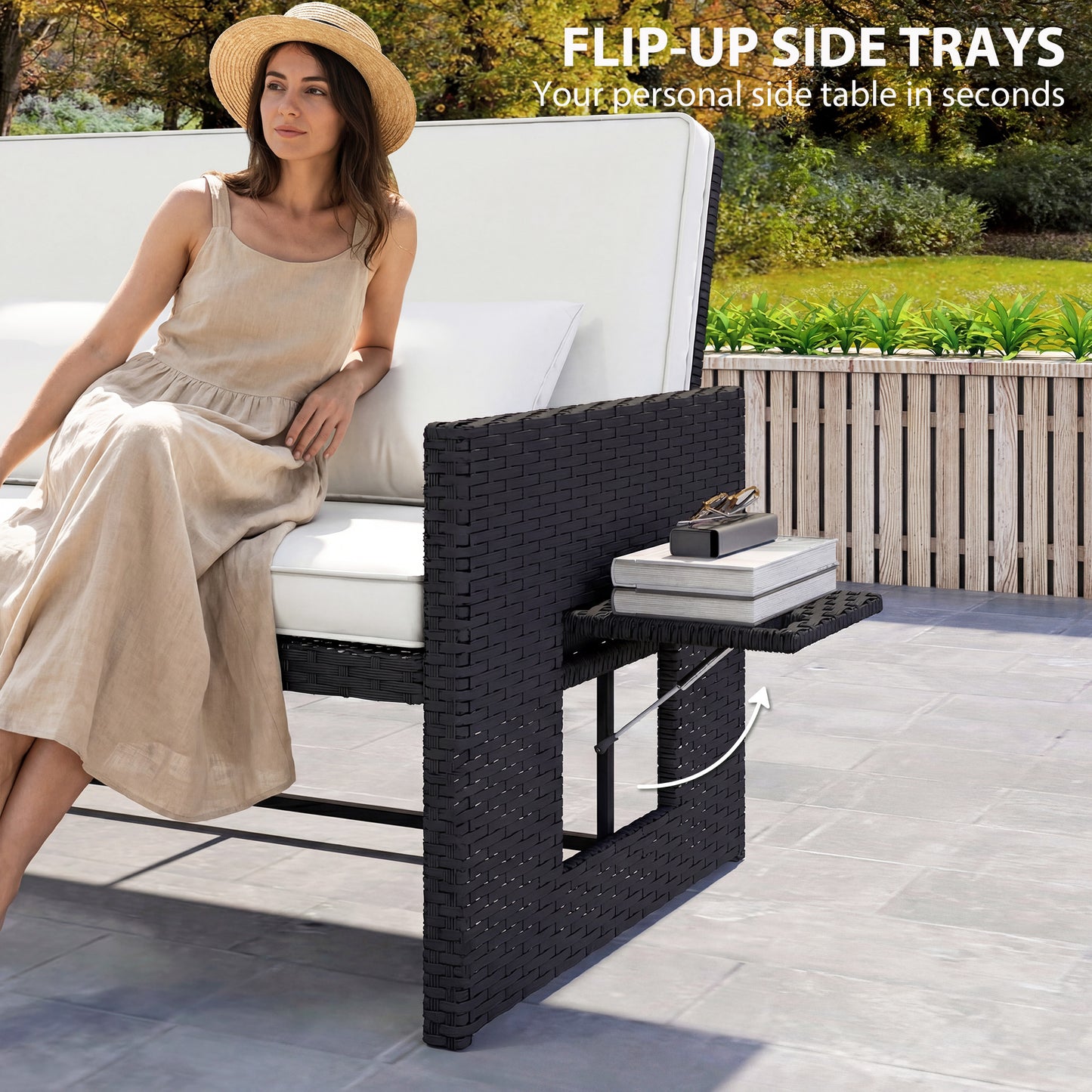 Rattan Garden Daybed, Double Sun Lounger
