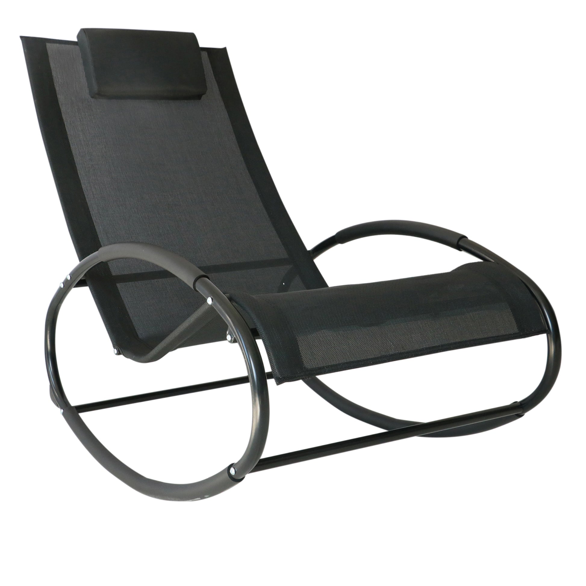 Rocking Chair Sun Lounger Recliner Rocker Texteline Fabric Patio