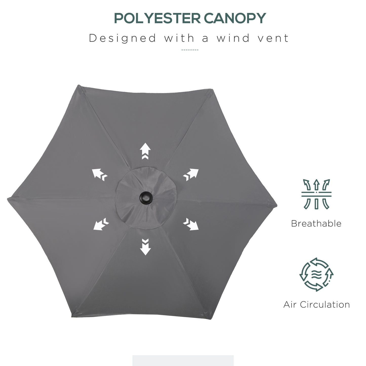 2m Garden Parasol Umbrella