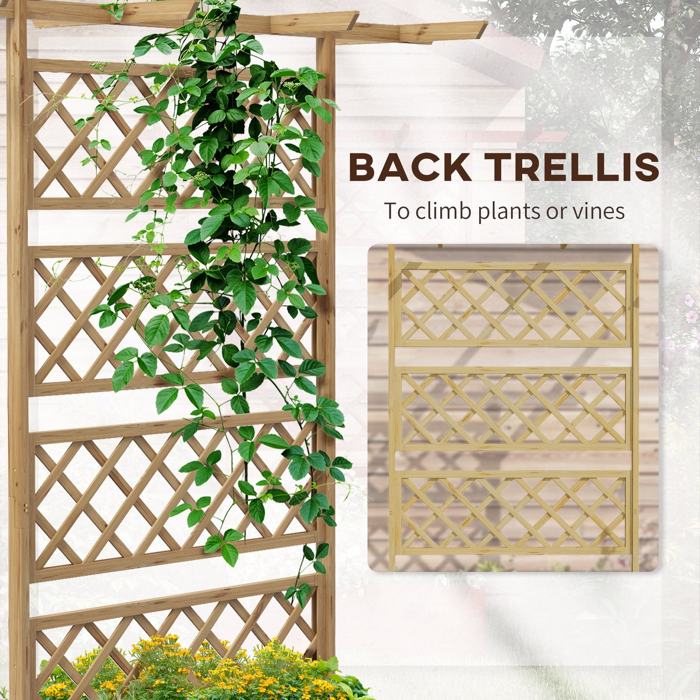Wooden Trellis Planter Box, Raised Garden Bed to Grow Vegetables (1)
