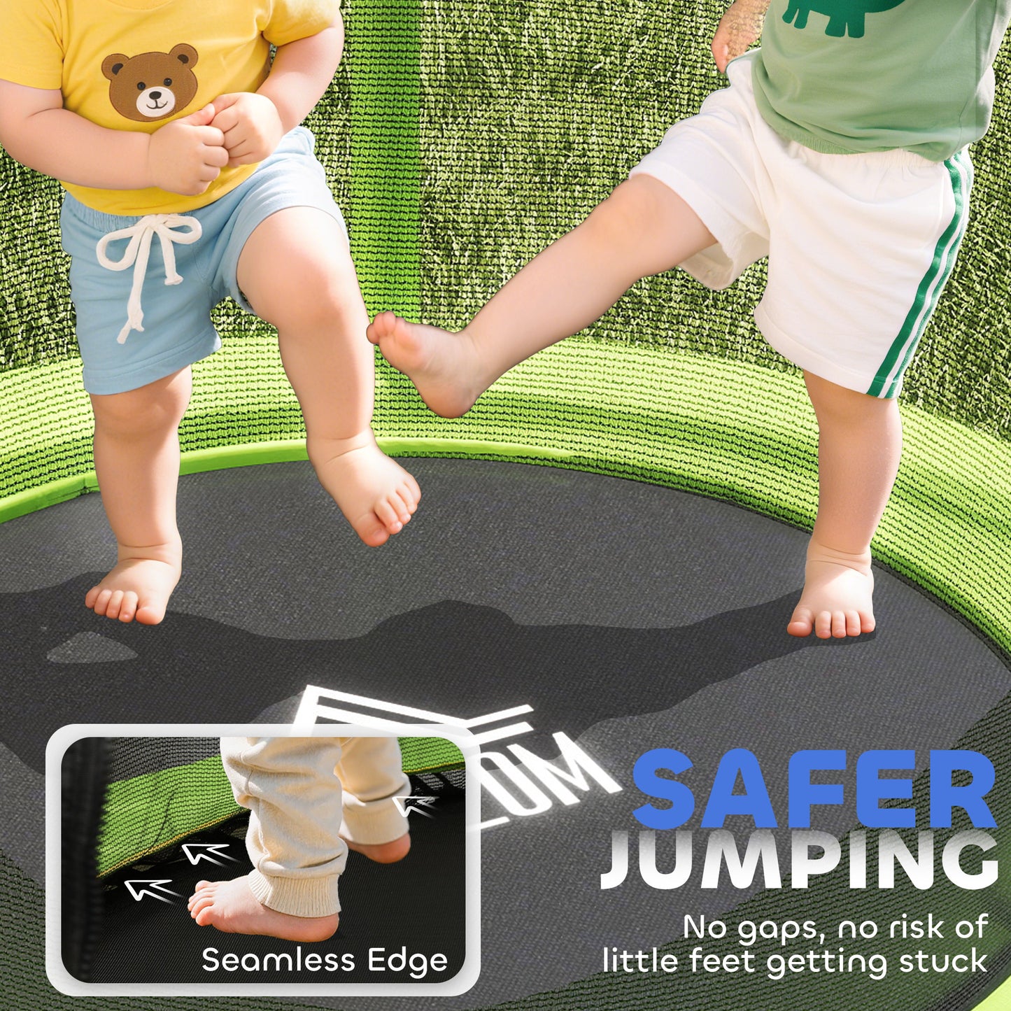 Kids Trampoline, with Enclosure Net, Steel Frame, for Ages 3-6 Years