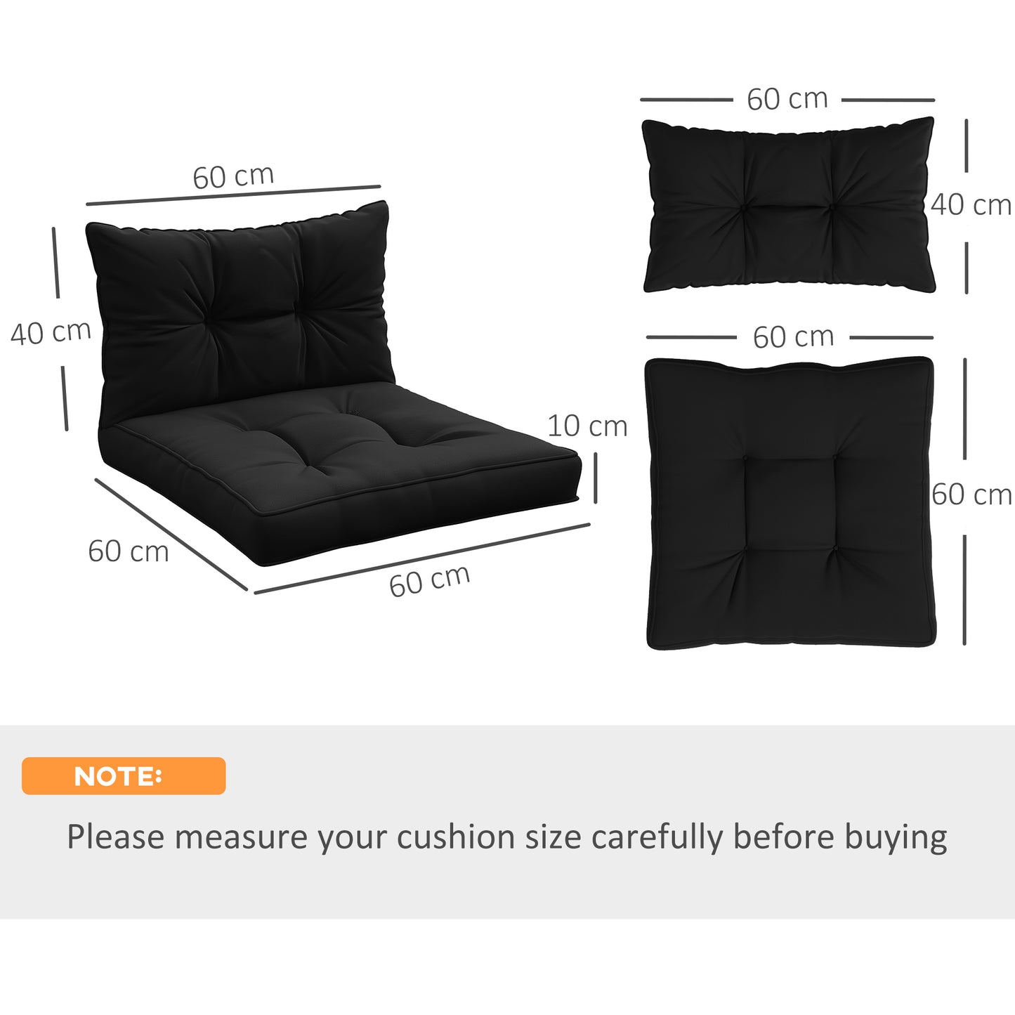4-Piece Seat Cushions Back Pillows Replacement