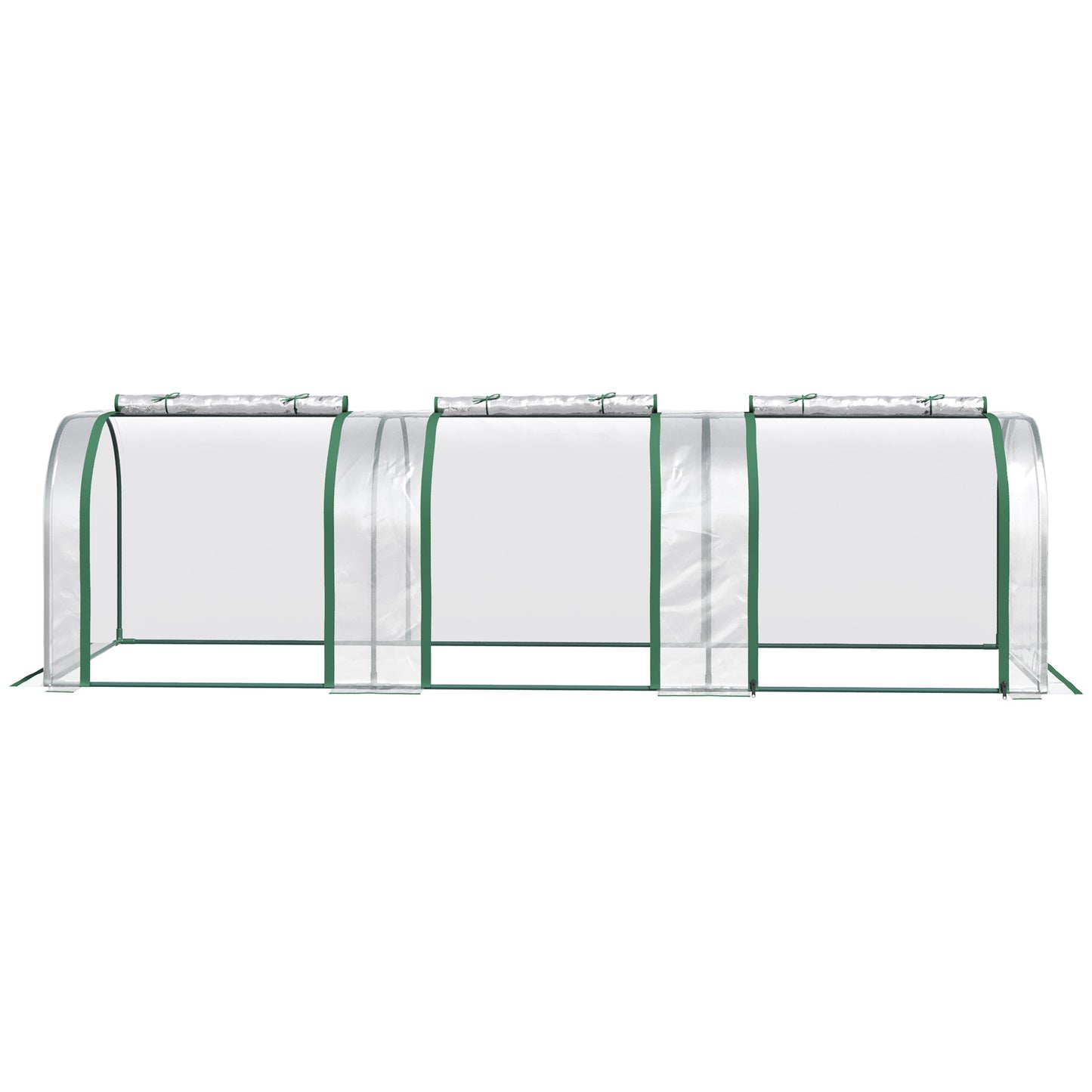 PVC Tunnel Greenhouse Green Grow House Steel Frame