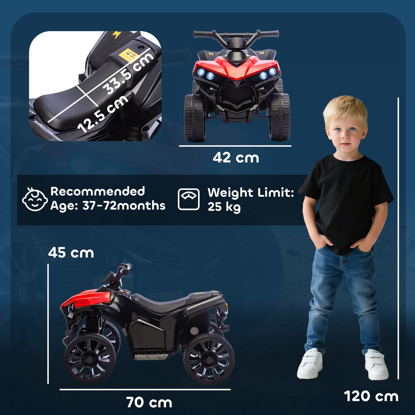 6V Kids ATV, 4 Wheeler Electric Ride on Car with Music