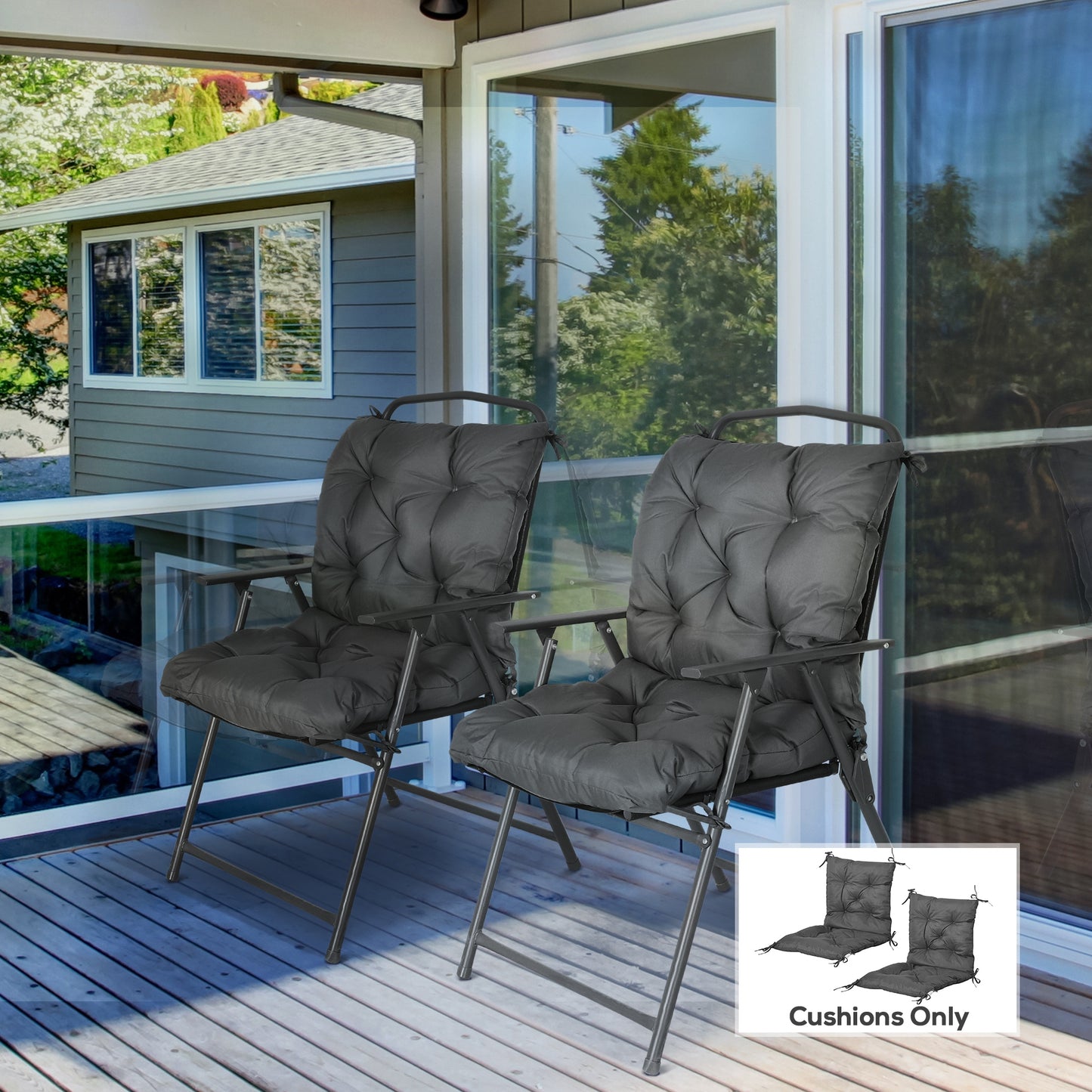 Set of Two Outdoor Seat Cushions