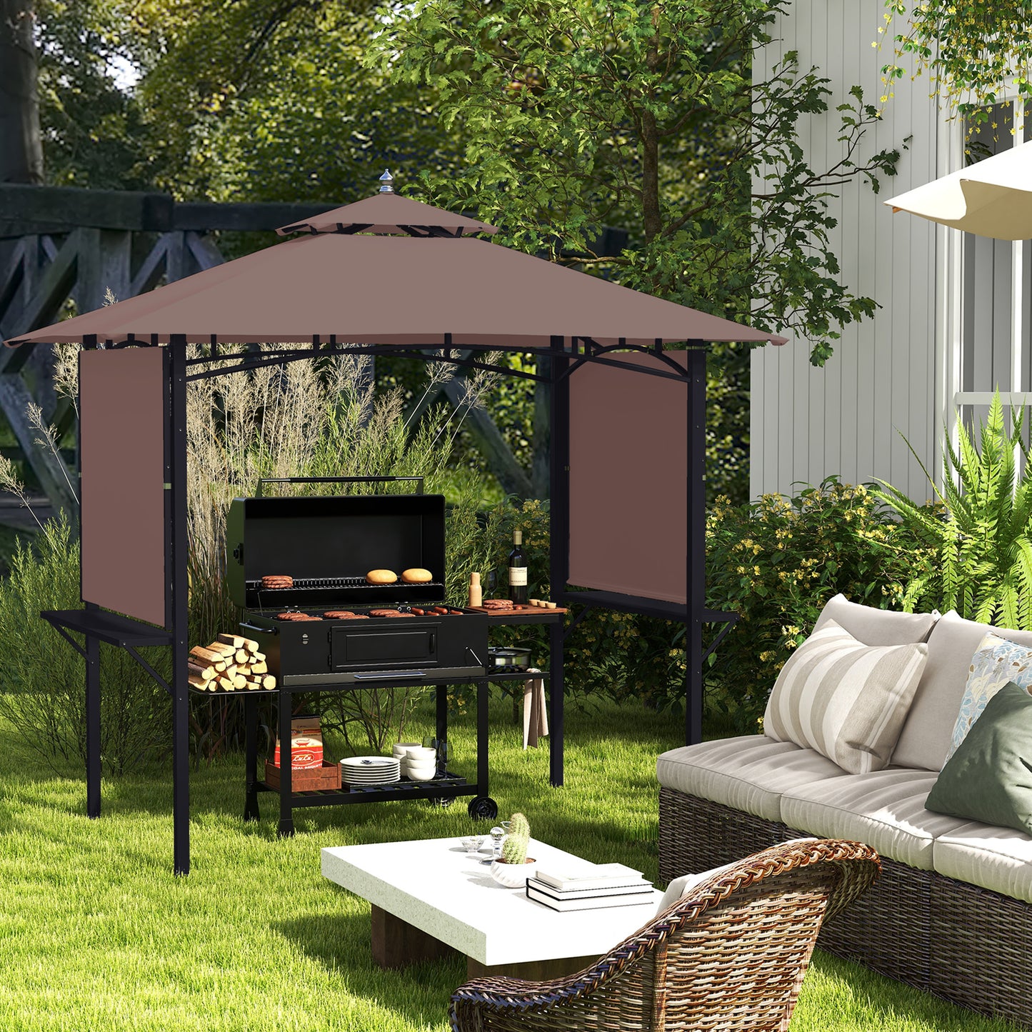 2.4 x 1.5 m (8' x 5') Grill Gazebo Canopy