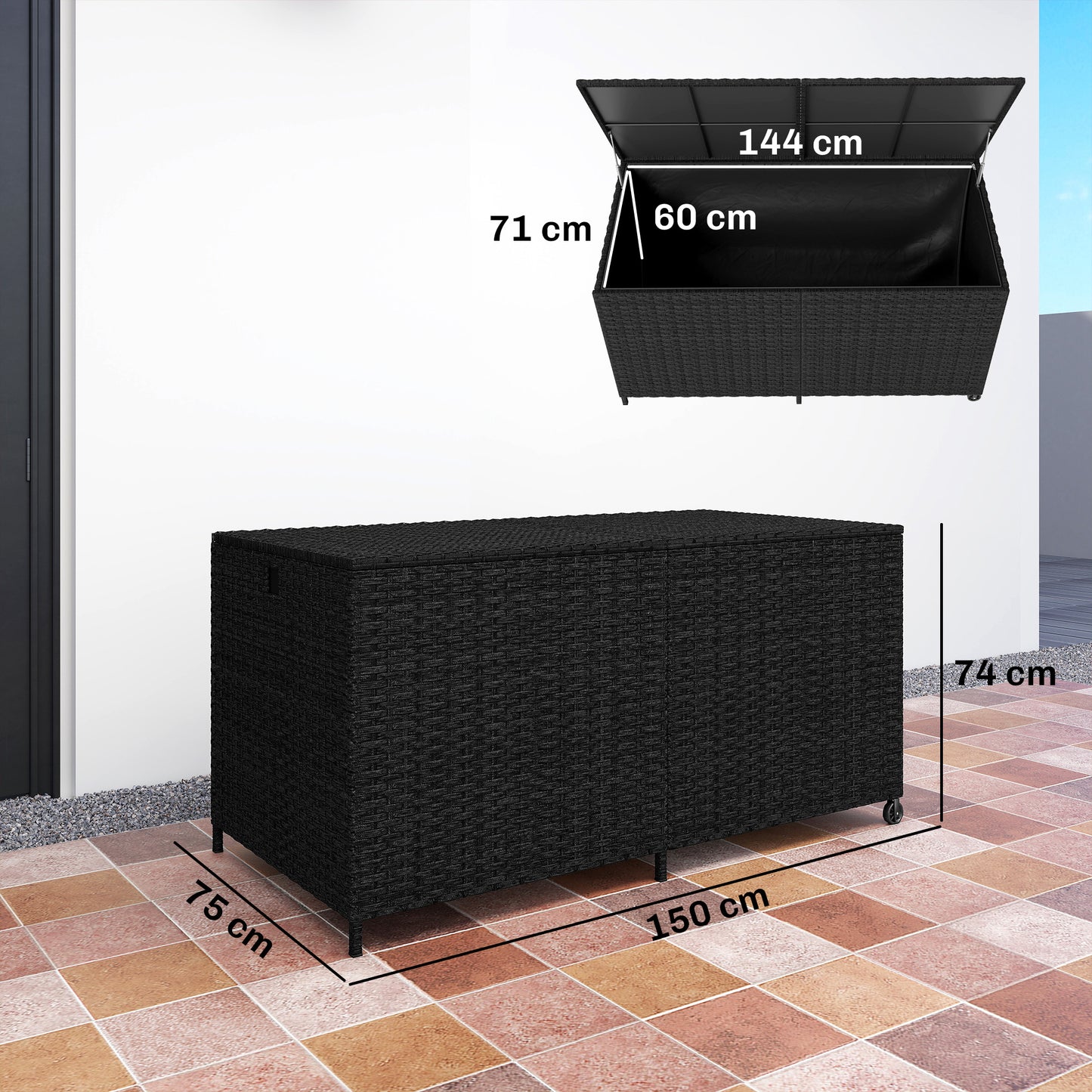 650L Garden Storage Box with 2 Wheels