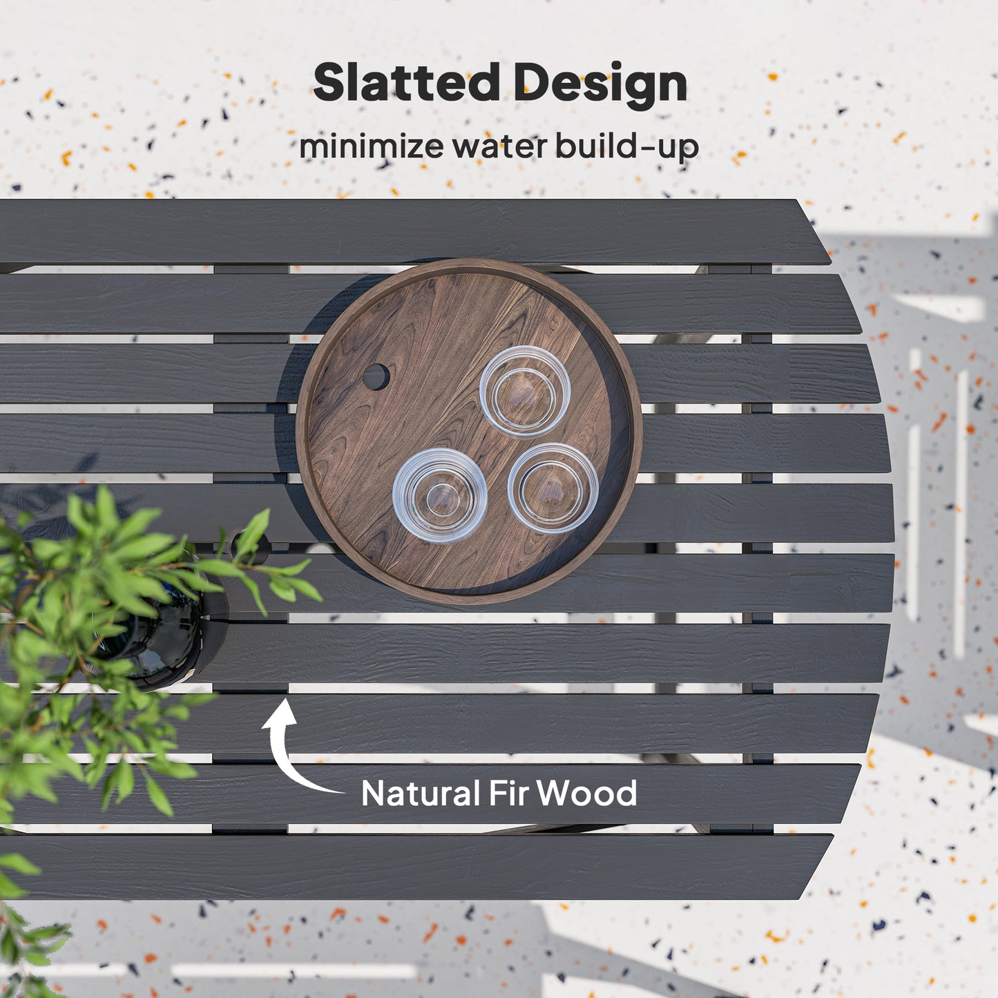 5 Piece Wooden Garden Dining Set for 6