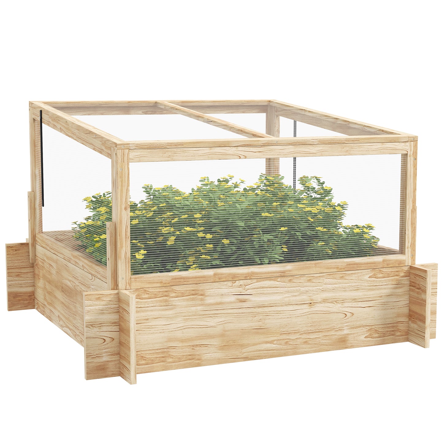 2-In-1 Wooden Greenhouse Planter Box