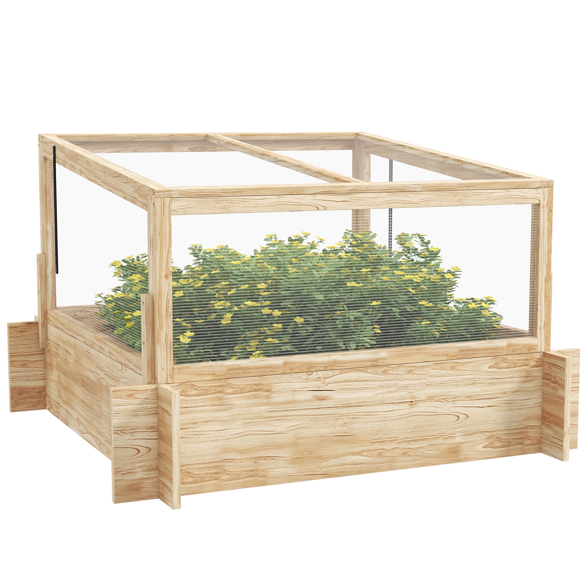 2-In-1 Wooden Greenhouse Planter Box