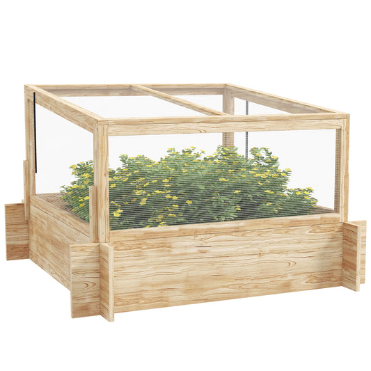 2-In-1 Wooden Greenhouse Planter Box