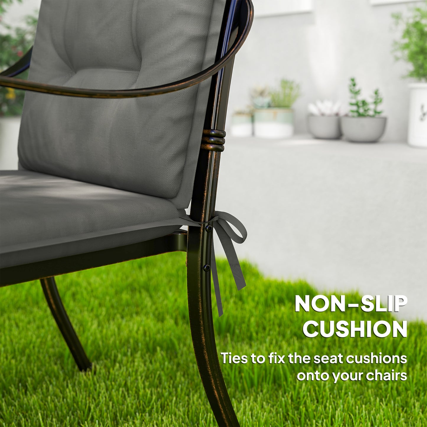Set of Four Padded Garden Seat Cushions