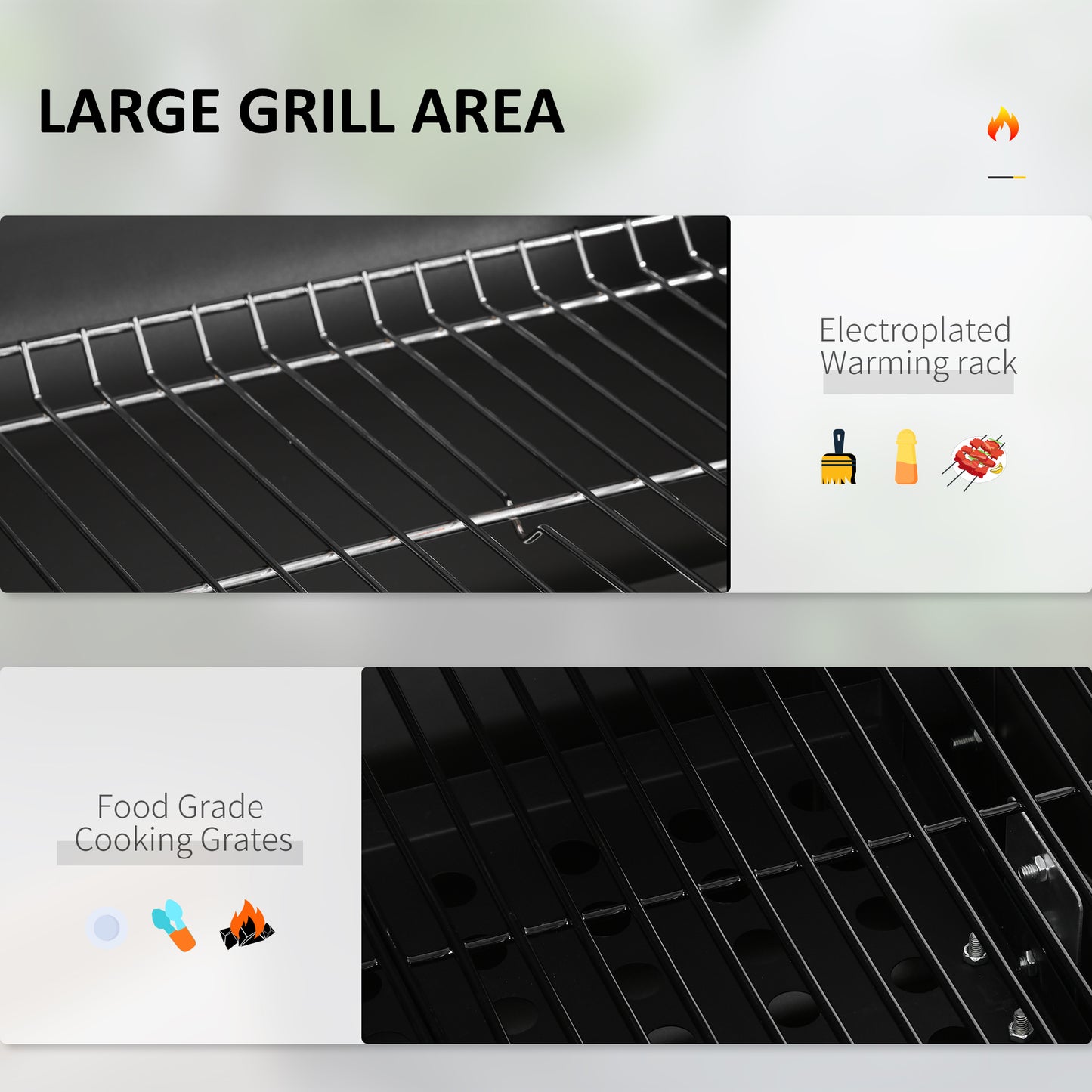 Charcoal Grill, with Height-Adjustable Coal Pan