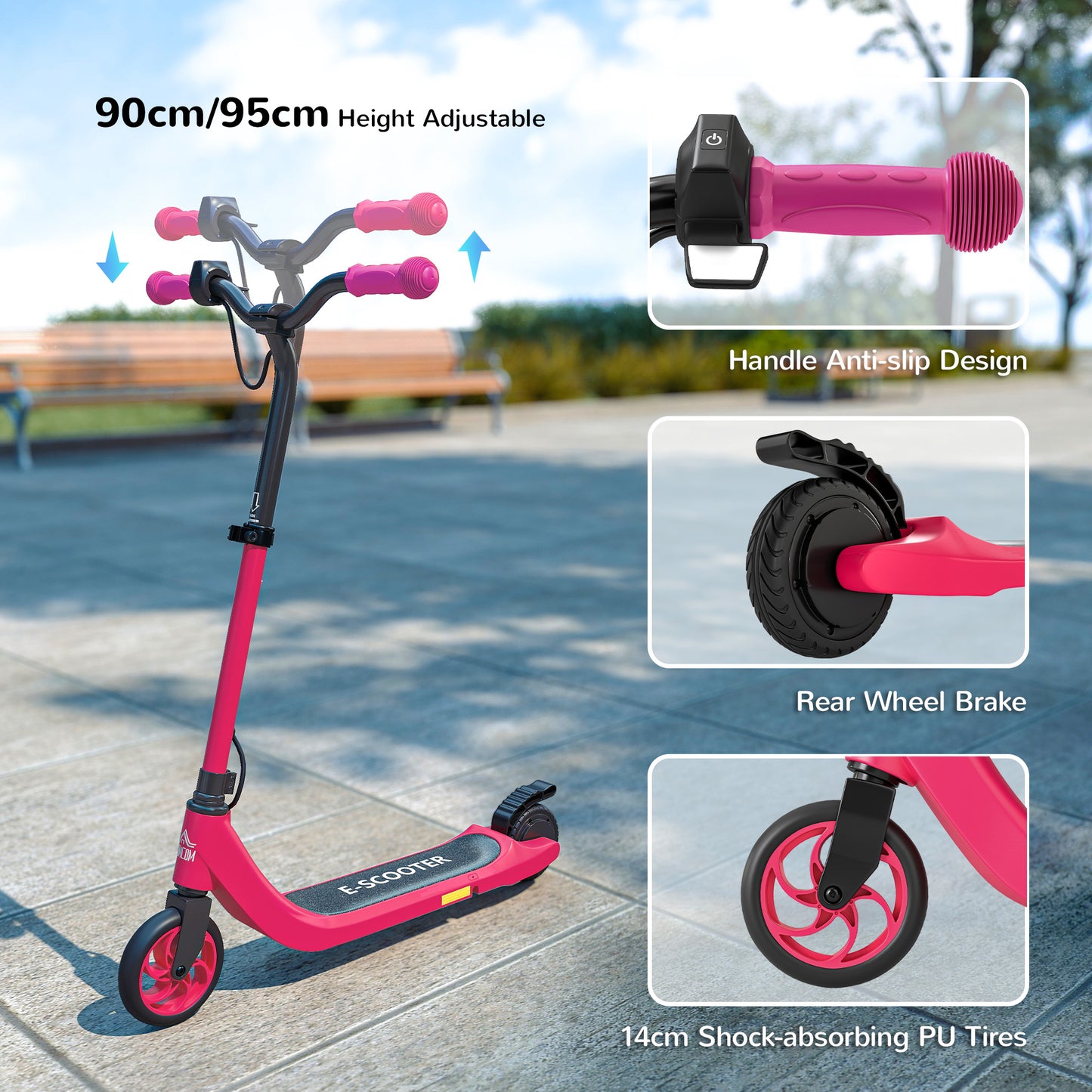 Electric Scooter for Kids 6+, Foldable E Scooter, Up to 8 KM/H