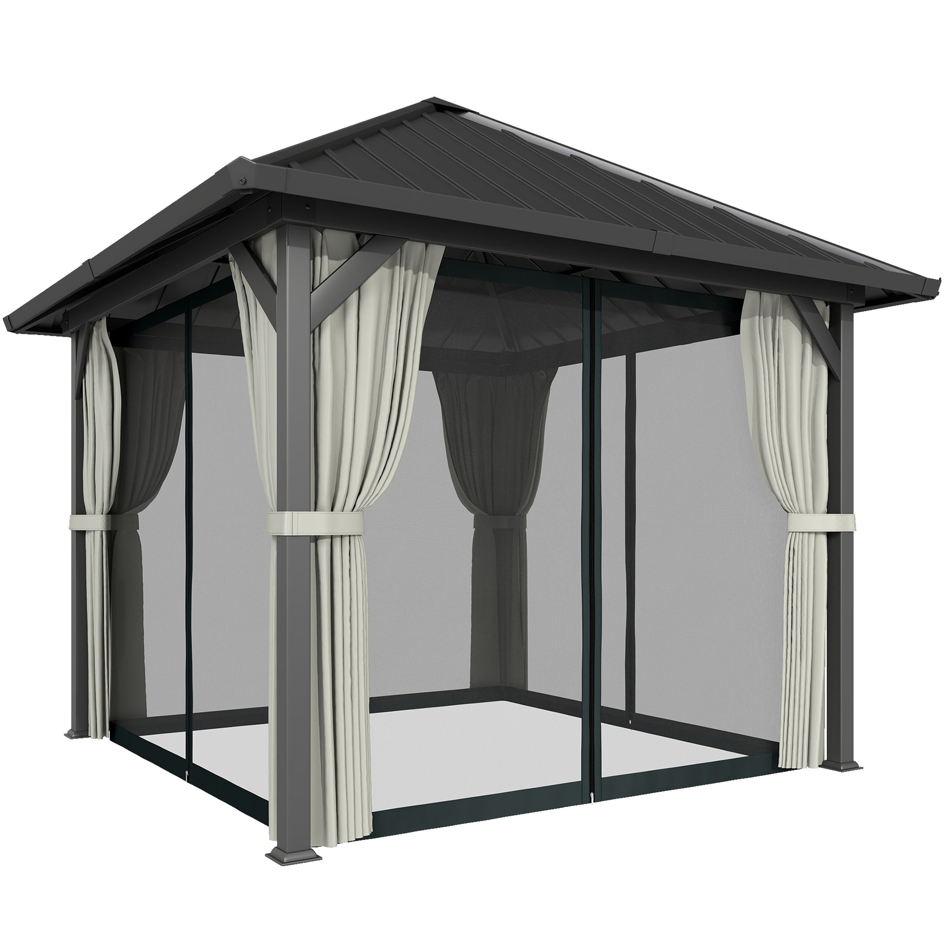 3 x 3(m) Hardtop Gazebo with Galvanised Steel Roof and Water Gutter (1)