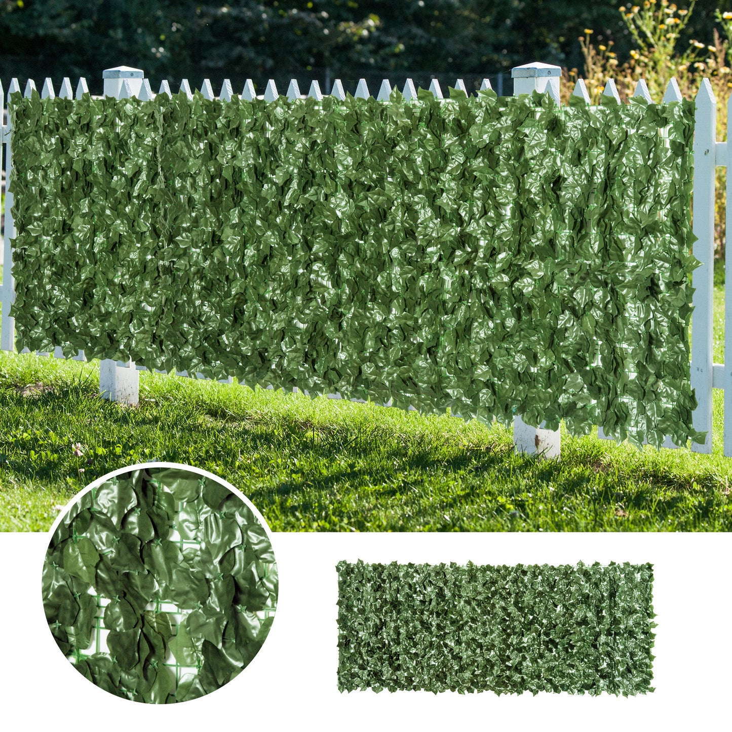 2-Piece Artificial Leaf Hedge Screen Privacy Fence Panel (1)