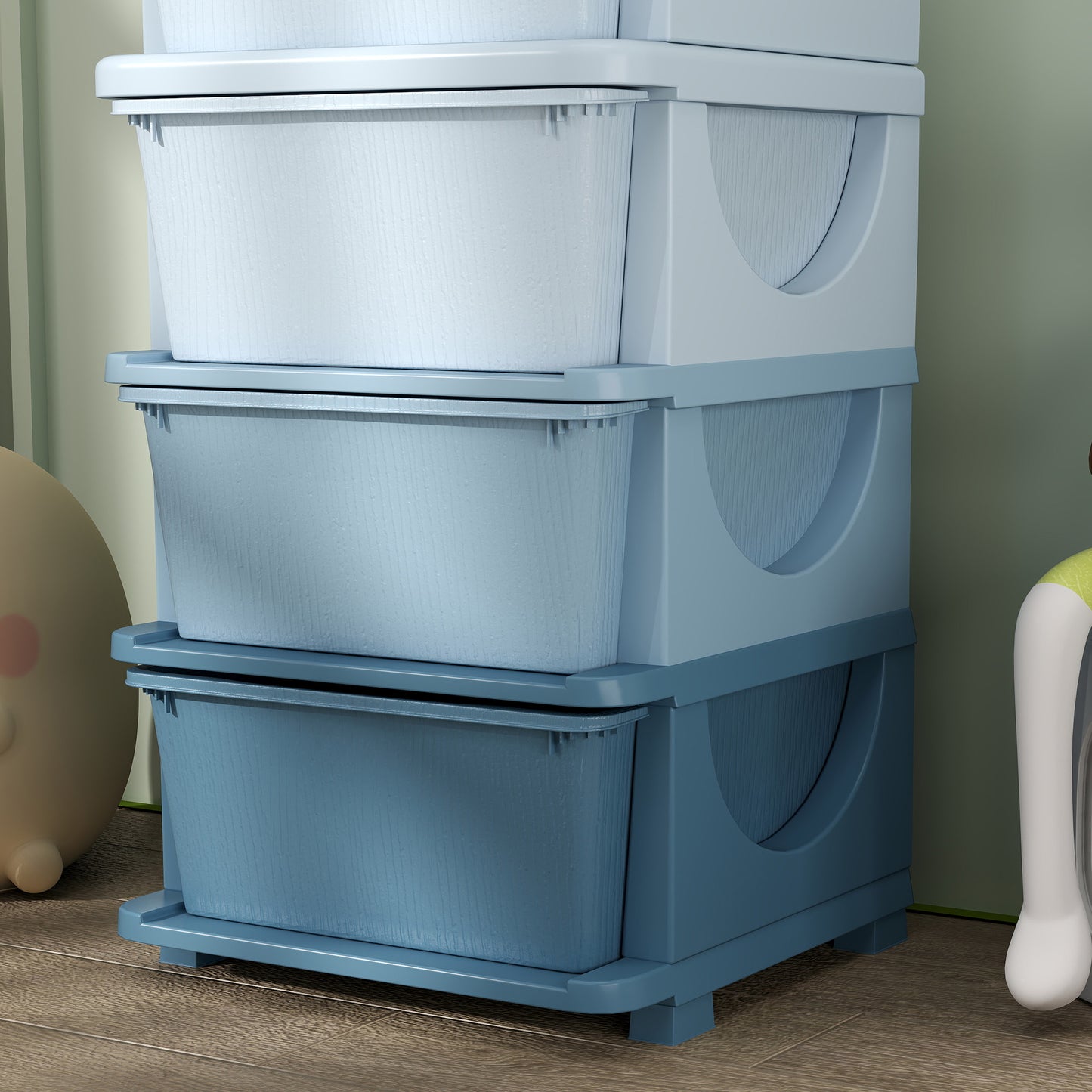 Four-Tier Kids Storage Boxes, with Four Drawers
