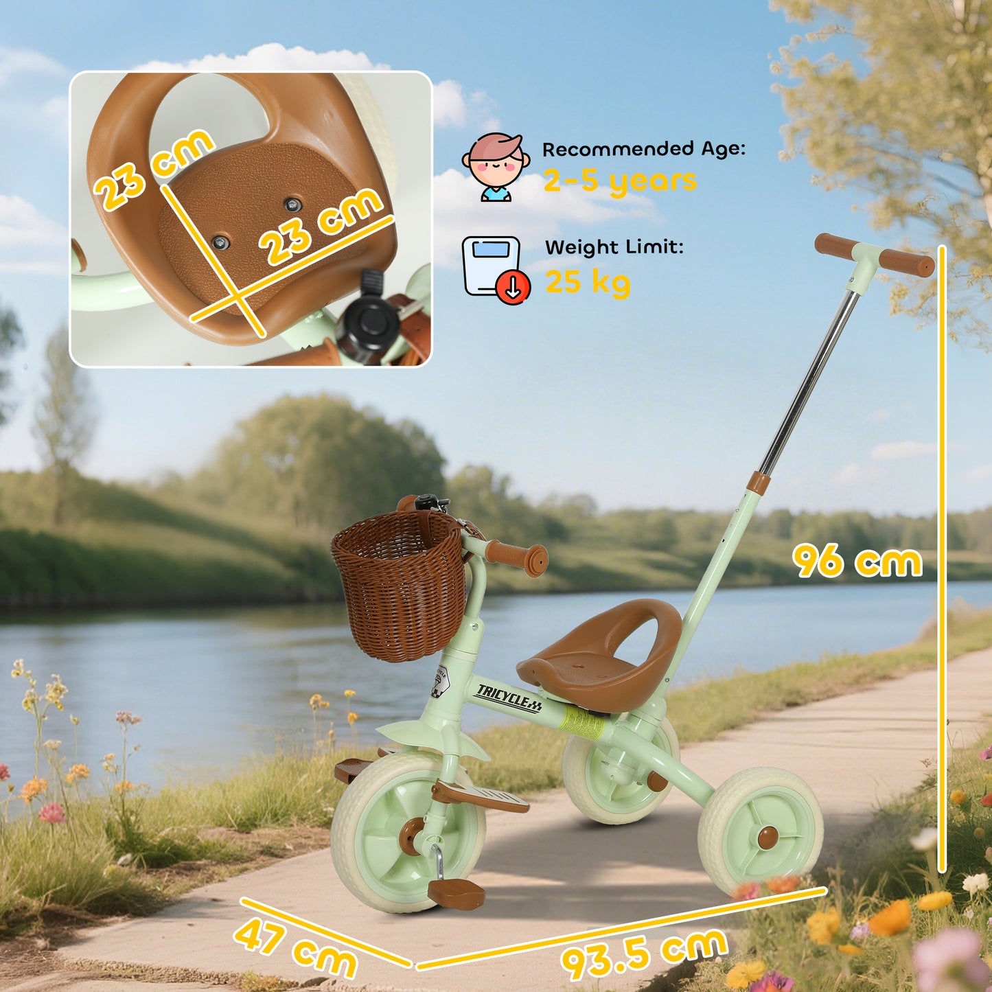 2-In-1 Toddler Trike for 2-5 Years Old