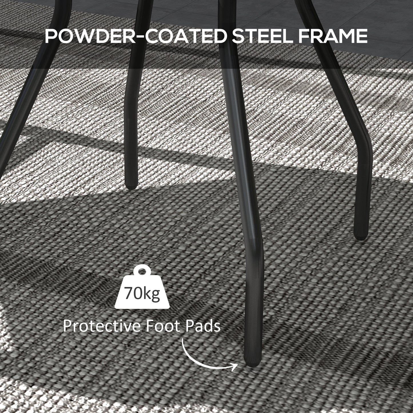 Φ60 Garden Table, with Glass Printed Tabletop