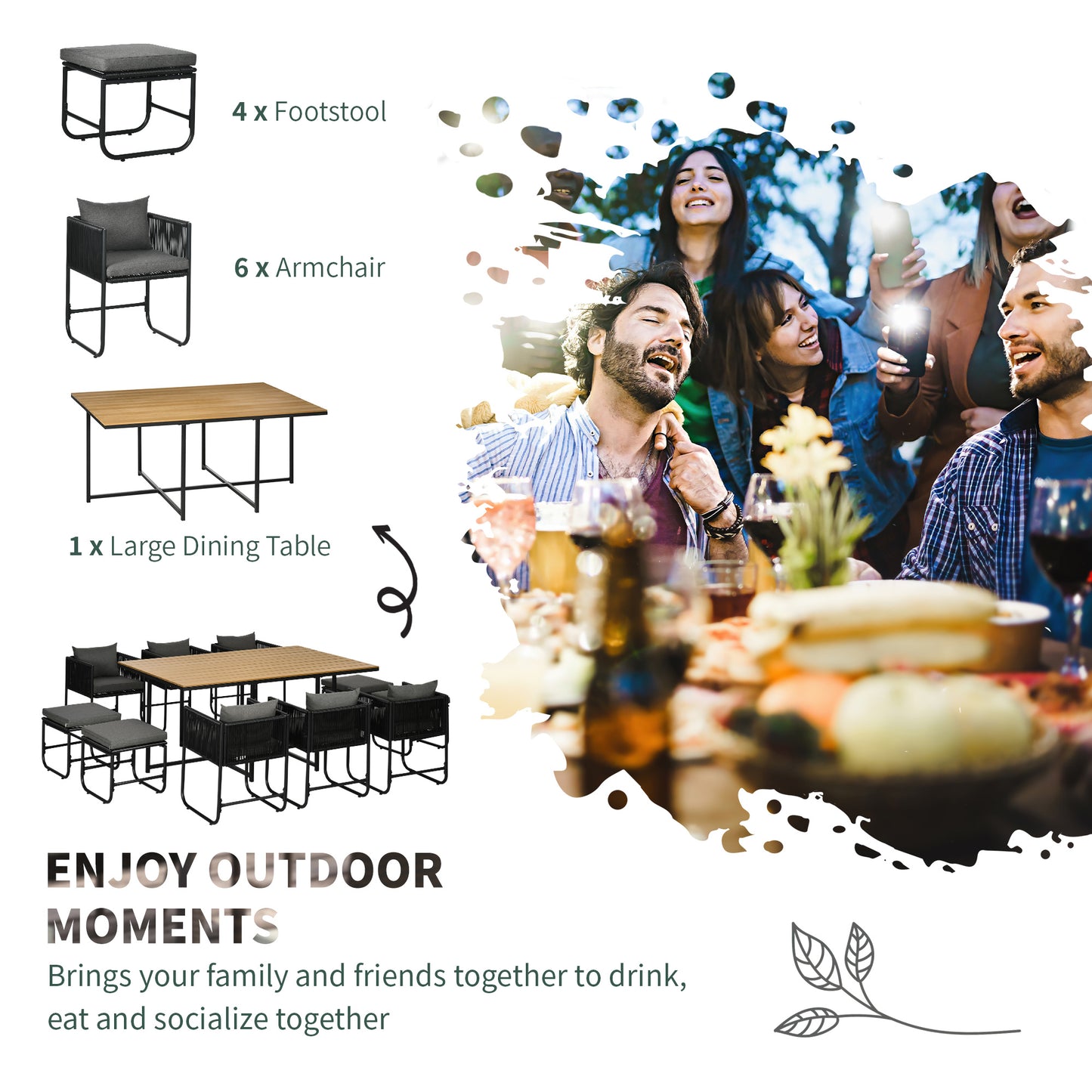 10 Seater Rattan Cube Garden Furniture Set