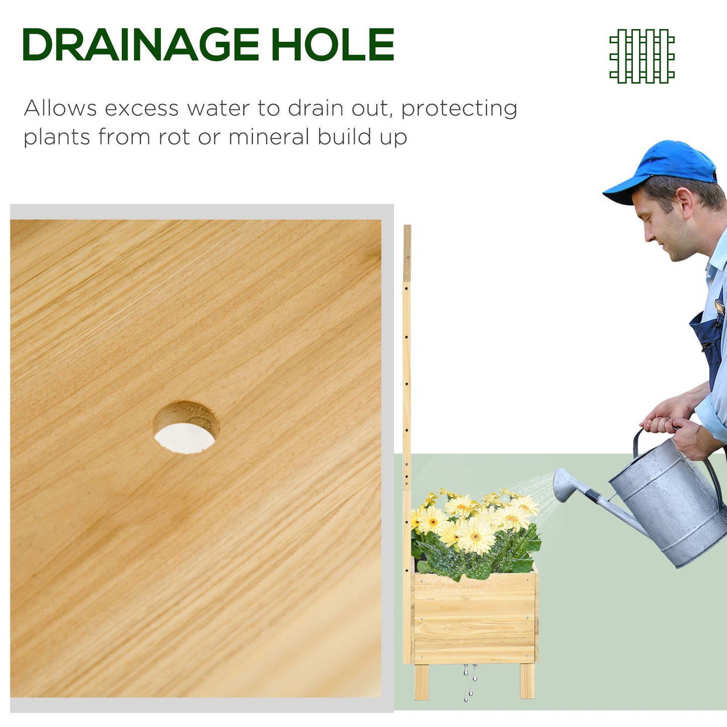 Garden Planters with Trellis for Vine Climbing (1)