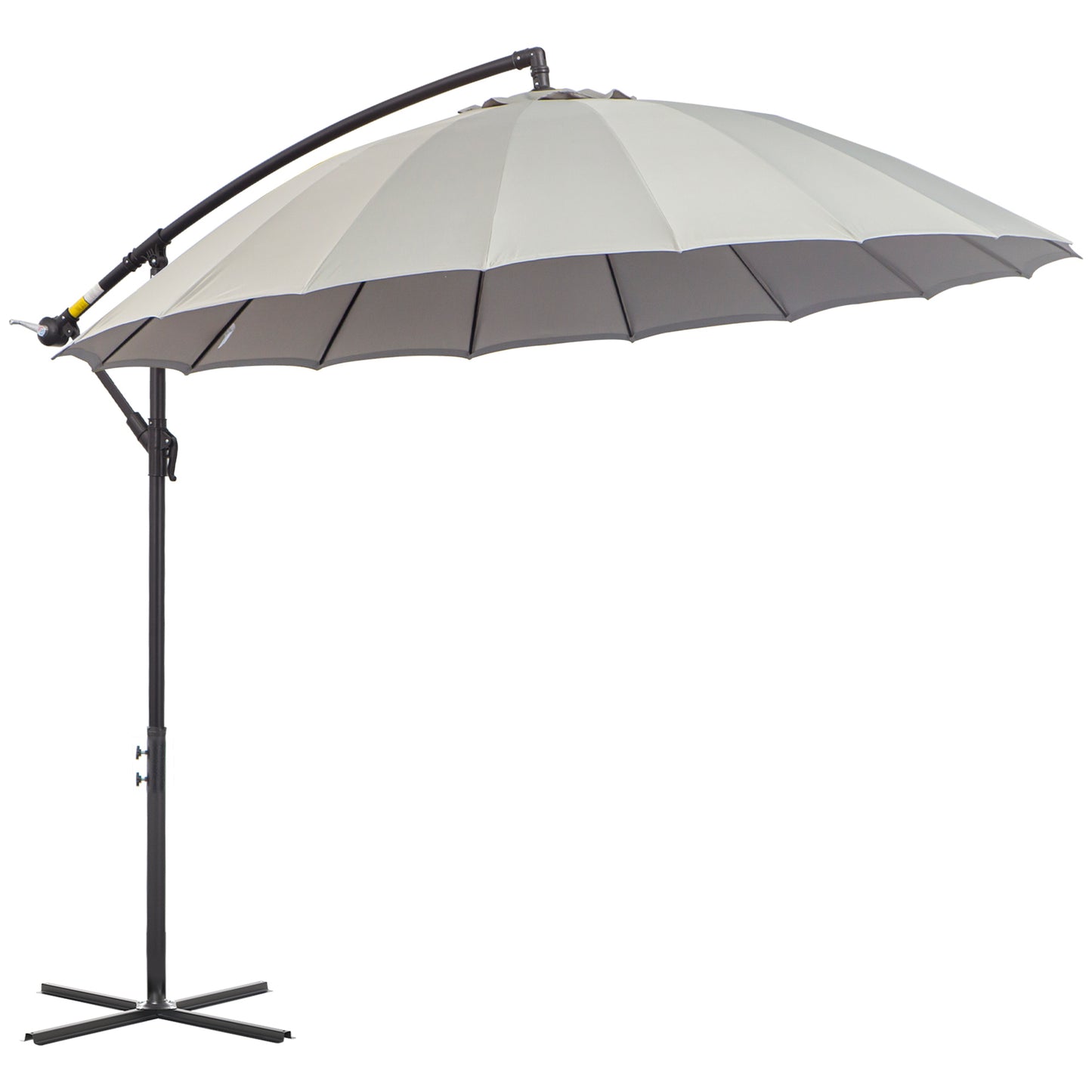 3(m) Cantilever Umbrella 18 Ribs & Vents Adjustable Angle for Patio