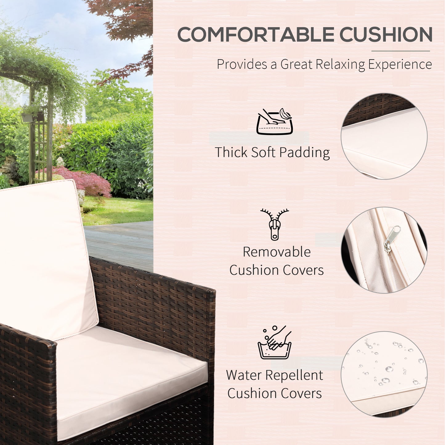 10 Seater Rattan Cube Garden Furniture Set with Parasol Hole