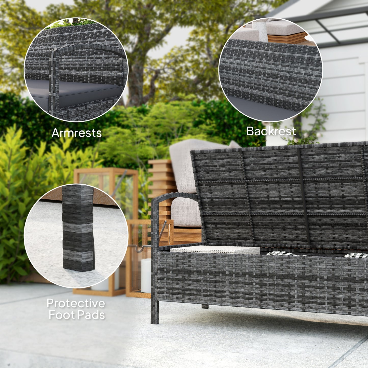 125L Storage Garden Bench, with Cushion