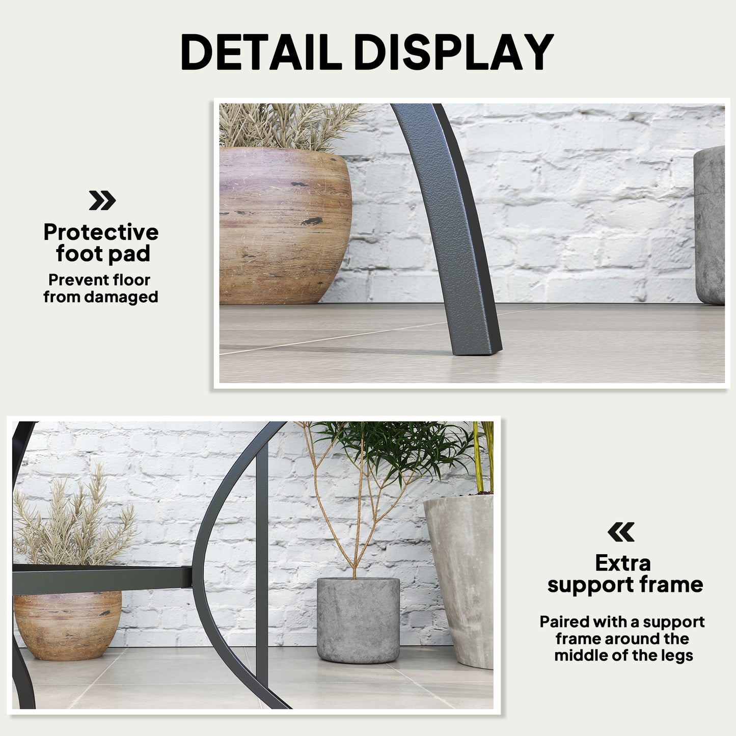 94 x 94 cm Garden Table with Parasol Hole