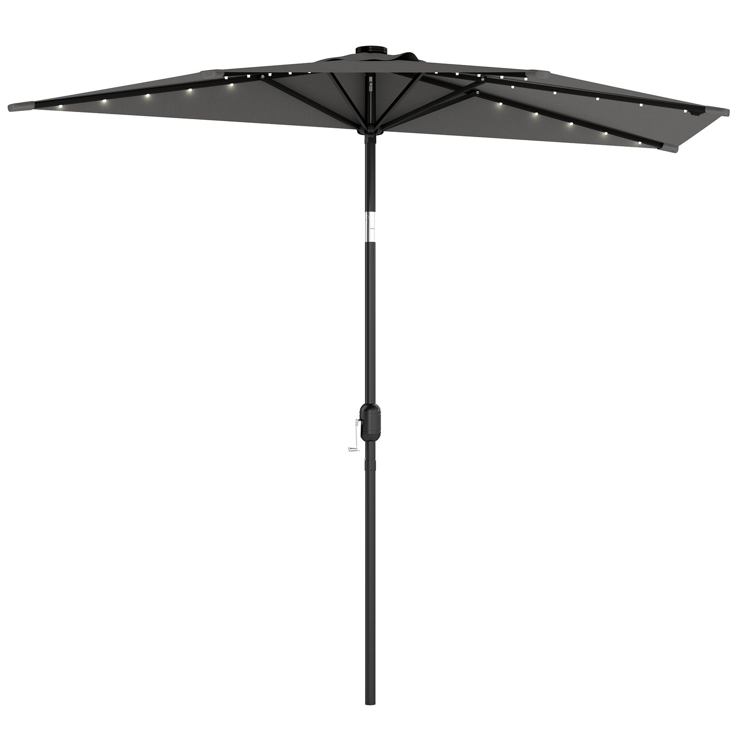 2.6 m Half Garden Parasol with Solar LED Lights