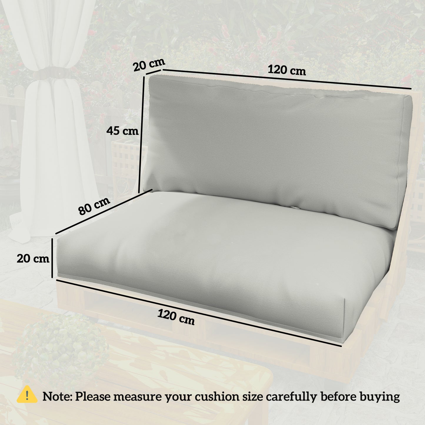 Two Piece Seat Pallet and Back Cushions